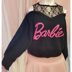 Cecil McBee BarbieCore Sweater Size Small Black Lace Mall Goth Emo Punk Barbie